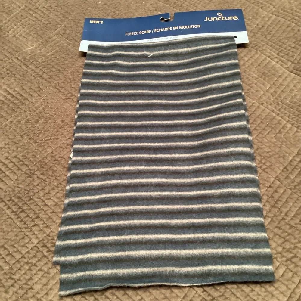 Juncture Men's Striped Fleece Scarf. 303